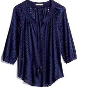 Daniel Rainn XXL navy eyelet blouse from Stitch Fix